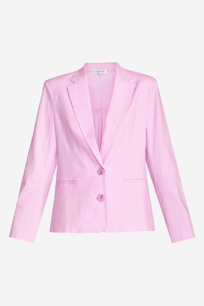 De Tora blazer is een prachtige toevoeging aan je garderobe, met zijn linnen look. Deze blazer is voorzien van een knoopsluiting en een splitje aan de achterzijde voor een perfecte pasvorm. Om je look compleet te maken, combineer je deze blazer met het Adore gilet en de Jayla broek!