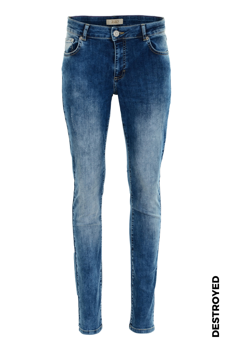 Extra skinny jeans in diverse wassingen. In 5-pocket-model met modellerende tailleband, riemlusjes en zadelpas.
Binnenbeen lengte 82 cm. 
Hoge front - en backrise.