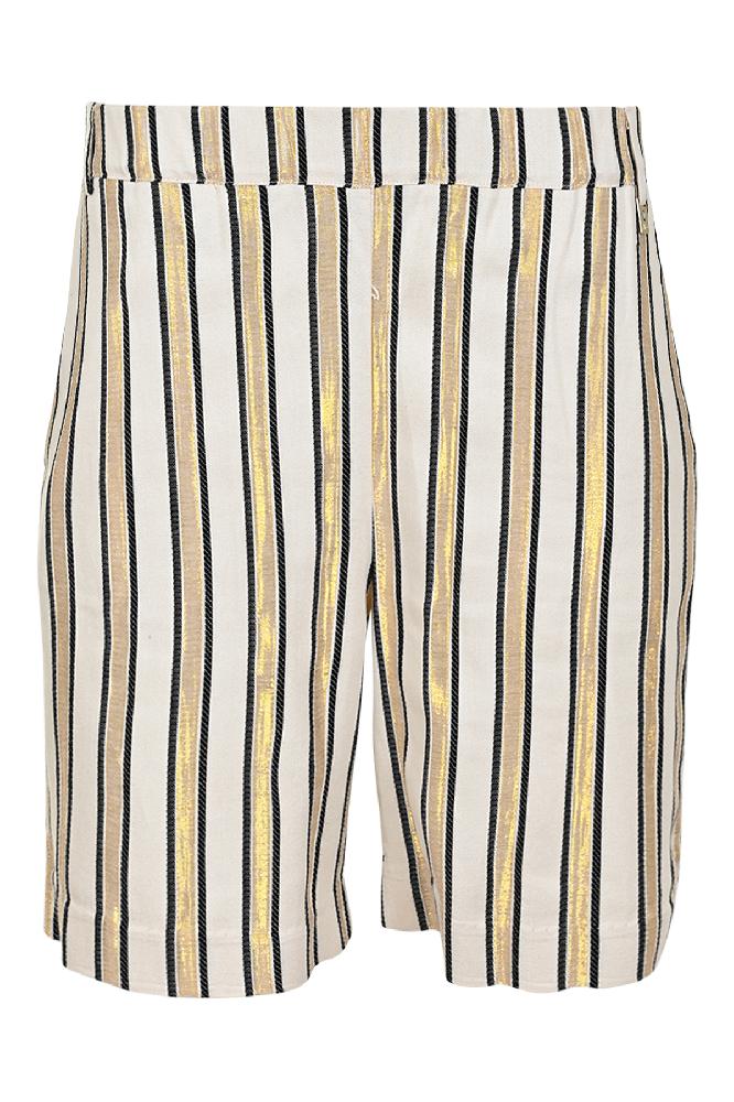 De Nuba shorts met streep zijn ontworpen met een elastische band voor extra comfort en een perfecte pasvorm. 

Materialen: 80% Viscose / 10% Lurex / 10% Polyester