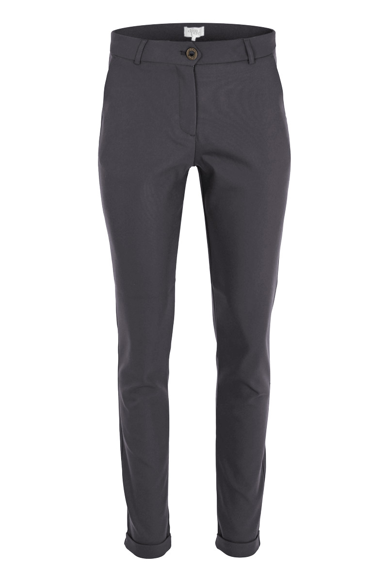 Poly/cot/ly china basic pant met omslag.