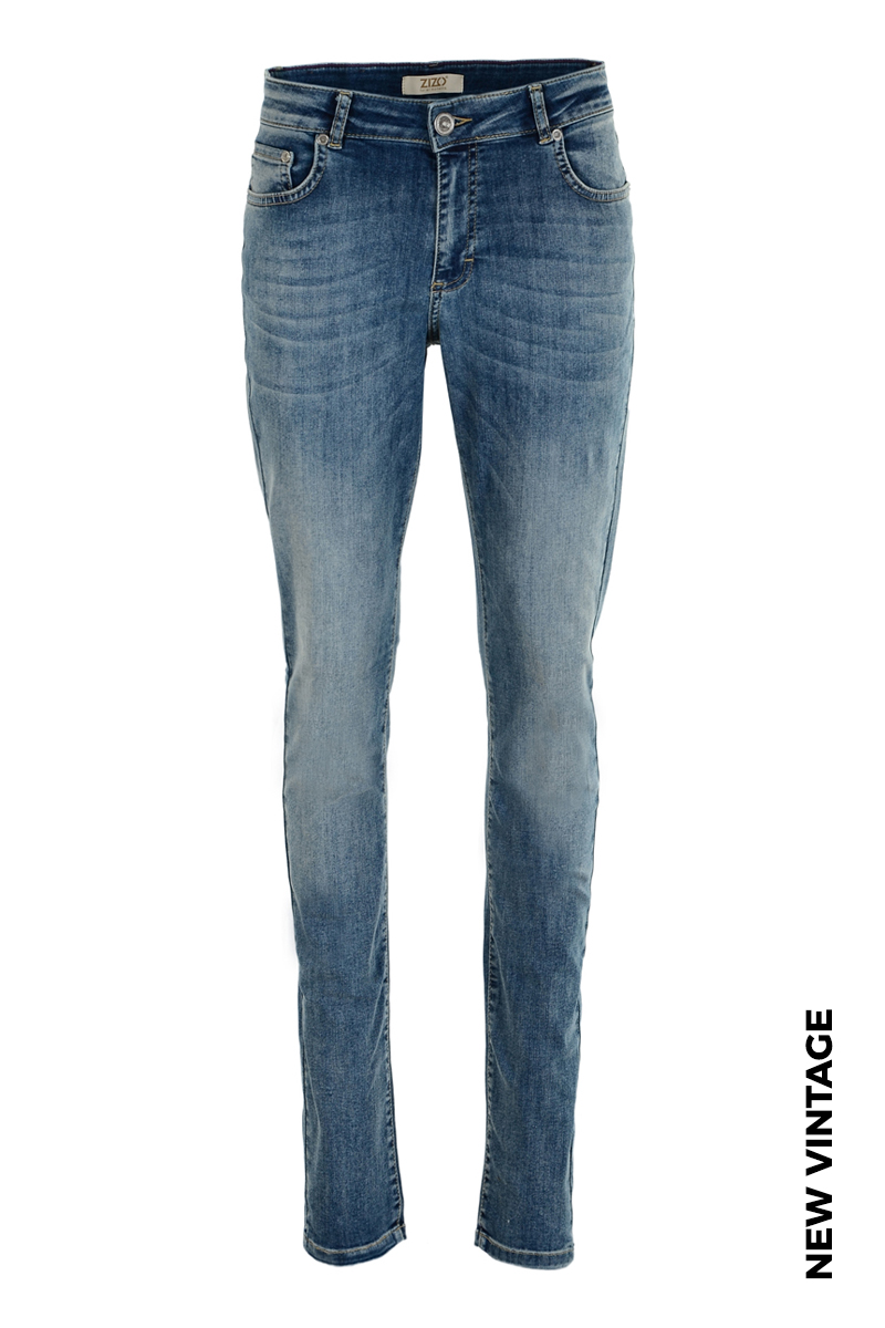 Extra skinny jeans in diverse wassingen. In 5-pocket-model met modellerende tailleband, riemlusjes en zadelpas.
Binnenbeen lengte 82 cm. 
Hoge front - en backrise.